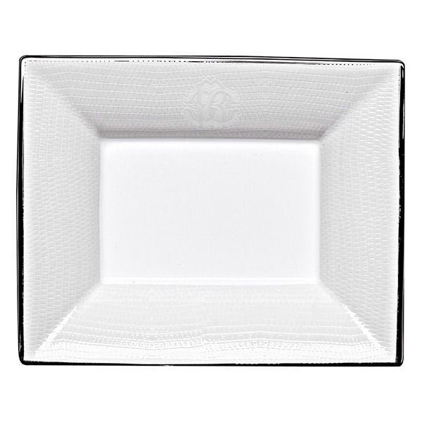 LIZZARD PLATINUM LARGE RECTANGULAR TRAY